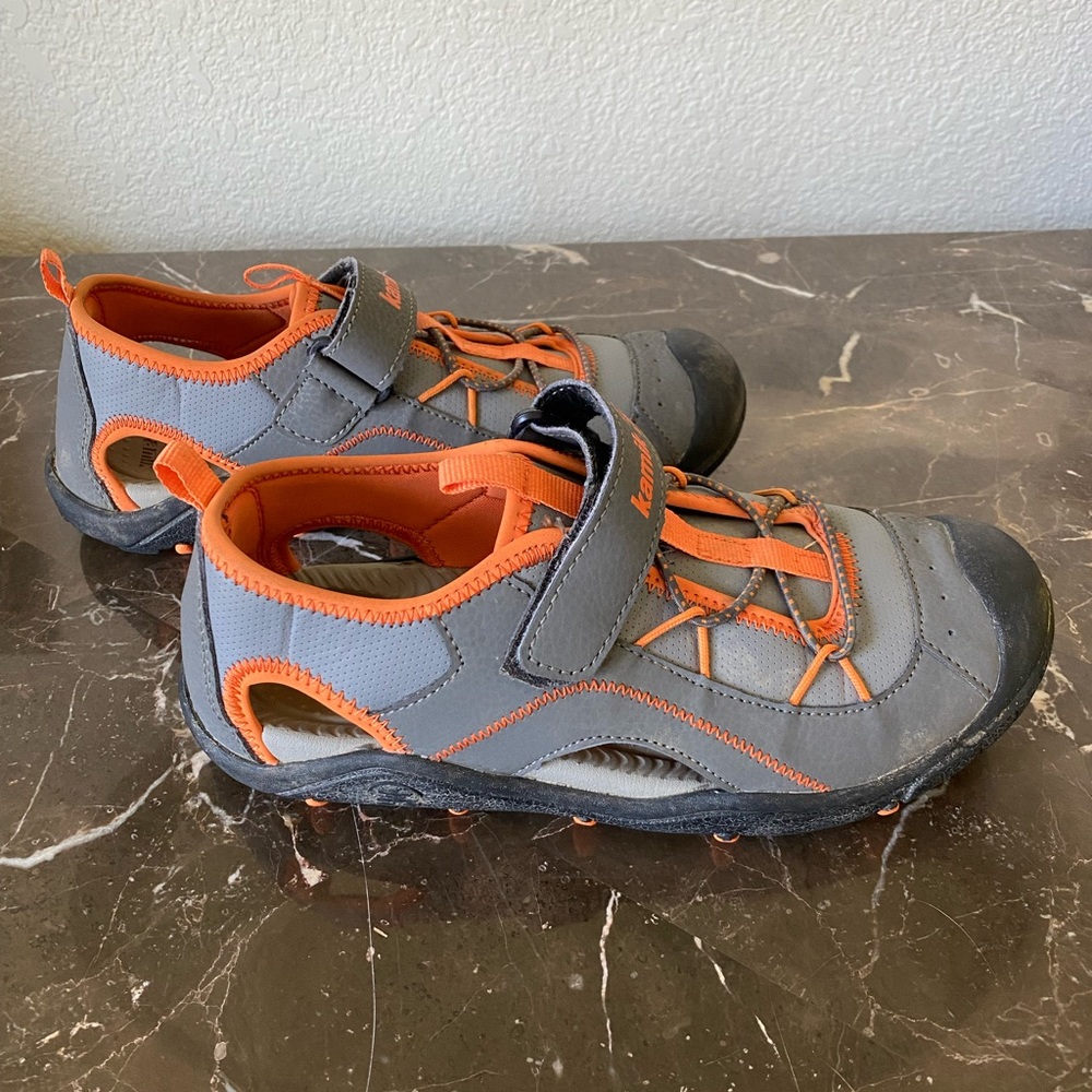 Kamik Electro 2 Hk8148 Gray/Orange Big Kids Sandals Water shoes Size 5 US